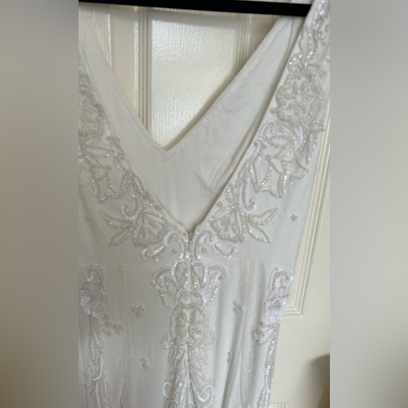 Passionate Romance White Beaded Sequin Mermaid Maxi Dress Size XS NWOT - Picture 6 of 11